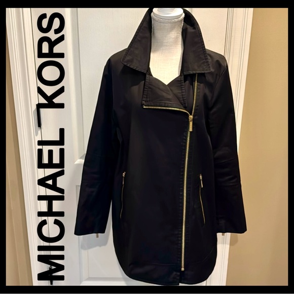 MICHAEL Michael Kors Jackets & Blazers - MICHAEL KORS WOMEN’S BLACK Side/Middle Zip Jacket w/Front Pockets & Zipper Cuffs